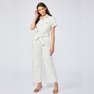 PAIGE  Anessa Off-White Belted Jumpsuit